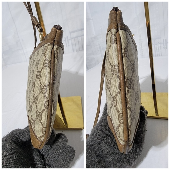 GUCCI Vintage GG Canvas Web Sherry Line Shoulder/Crossbody Bag Beige/Bro… - Picture 7 of 11
